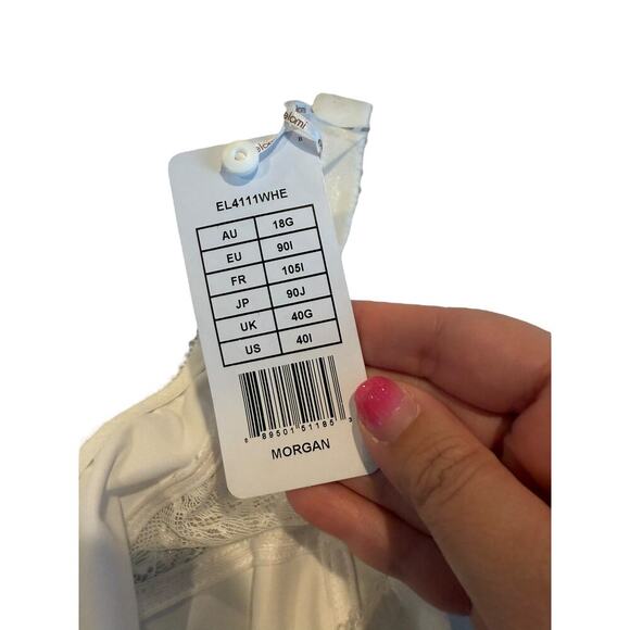 NWT Elomi Women's White Morgan Stretch Banded Bra Size 40I - Picture 7 of 8